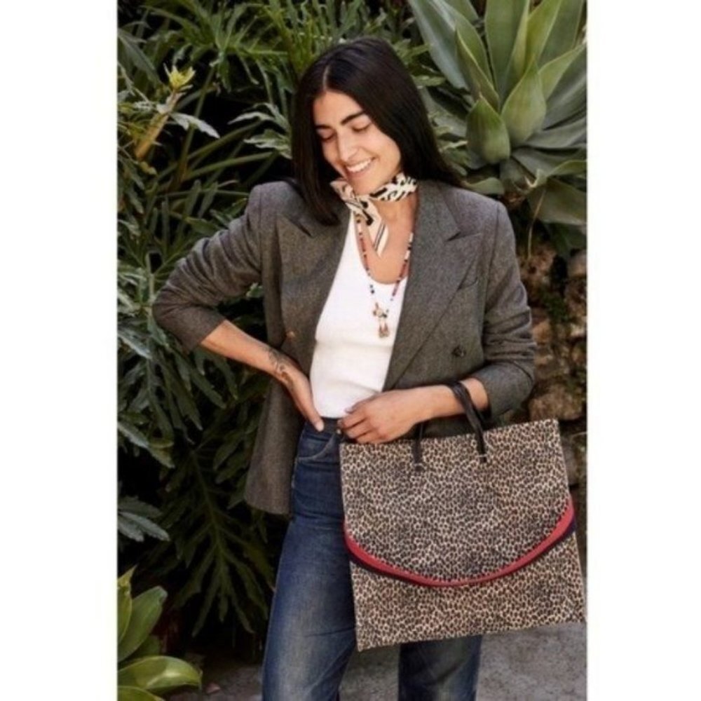 Clare V. Simple Tote Suede in Mini Cat NWT Convertible with Removable Strap - Picture 6 of 8